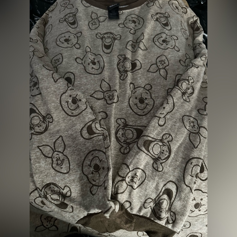 Disney Womens Character Pajama Top Only,1-Piece, size L Tan Mickey Mouse